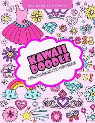 Book cover for Kawaii Doodle coloring book for girls