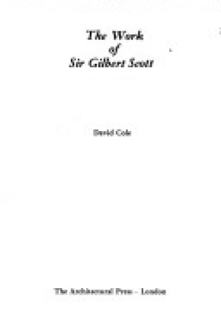 Cover of Work of Sir Gilbert Scott