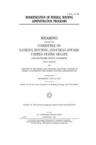 Cover of Modernization of Federal Housing Administration programs