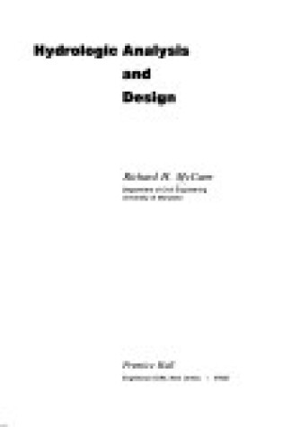 Cover of Hydrologic Analysis and Design