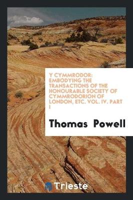 Book cover for Y Cymmrodor