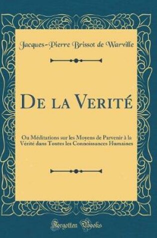 Cover of de la Verite