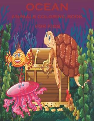 Book cover for Ocean animals coloring book for kids