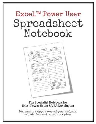 Book cover for Excel Power User Spreadsheet Notebook