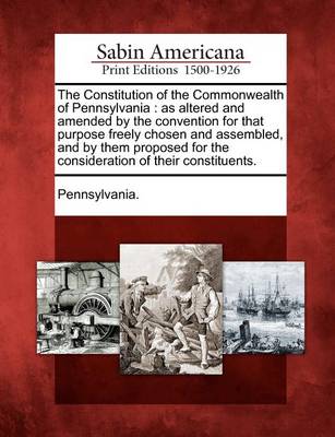 Cover of The Constitution of the Commonwealth of Pennsylvania