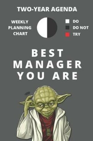 Cover of 2020 & 2021 Two-Year Weekly Planner For Best Manager Gift - Funny Yoda Quote Appointment Book - Two Year Daily Agenda Notebook Managing Career