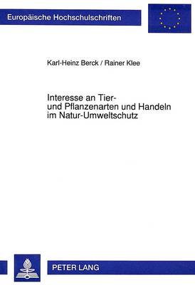 Book cover for Interesse an Tier- Und Pflanzenarten Und Handeln Im Natur-Umweltschutz