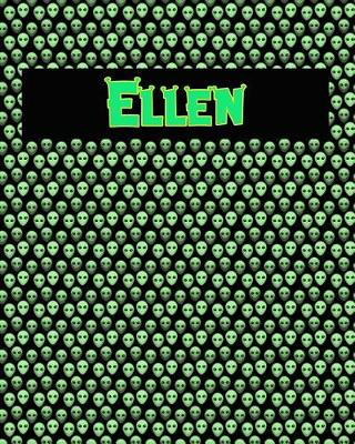 Book cover for 120 Page Handwriting Practice Book with Green Alien Cover Ellen