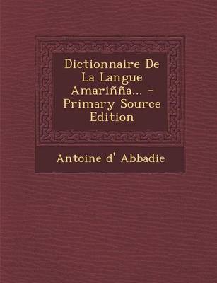 Book cover for Dictionnaire de La Langue Amarinna...