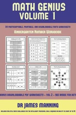 Cover of Kindergarten Number Workbook (Math Genius Vol 1)