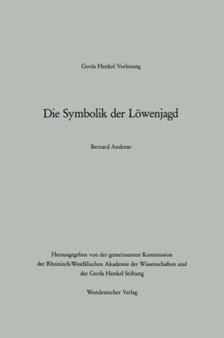 Cover of Die Symbolik Der Loewenjagd