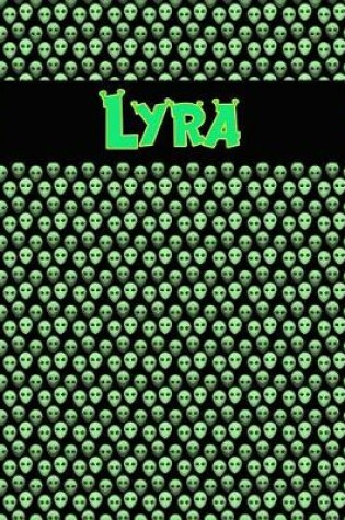 Cover of 120 Page Handwriting Practice Book with Green Alien Cover Lyra