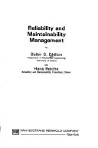 Cover of Reliability and Maintainability Management