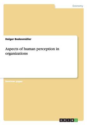 Book cover for Aspects of human perception in organizations