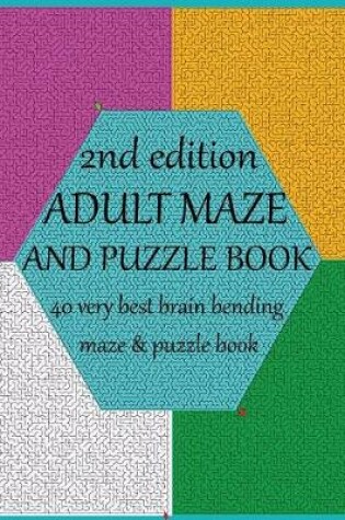 Cover of ADULT MAZE AND PUZZLE BOOK 40 very best brain bending maze & puzzle book 2nd edition