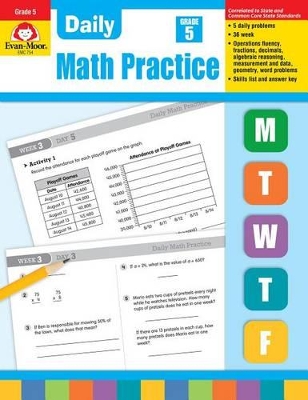 Book cover for Daily Math Practice, Grade 5