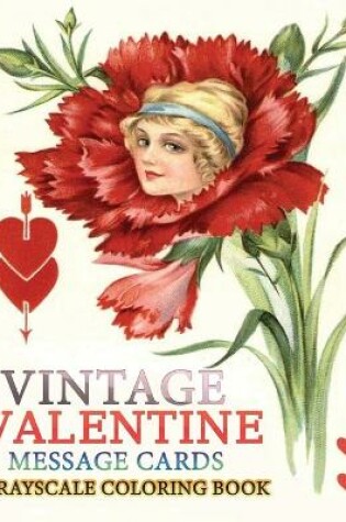 Cover of vintage valentine message cards grayscale coloring book