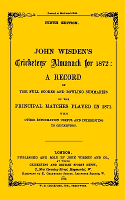 Book cover for Wisden Cricketers' Almanack 1872