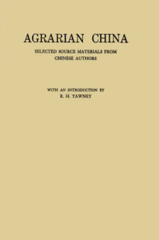 Cover of Agrarian China