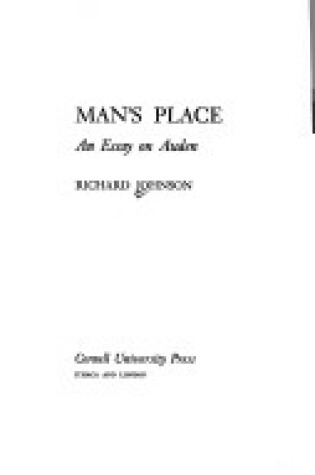 Cover of Man's Place