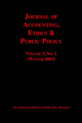 Book cover for Journal of Accounting, Ethics & Public Policy Vol. 3, No. 1 (Winter 2003)