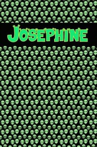 Cover of 120 Page Handwriting Practice Book with Green Alien Cover Josephine