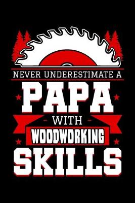 Book cover for Never Underestimate a Papa with Woodworking Skills