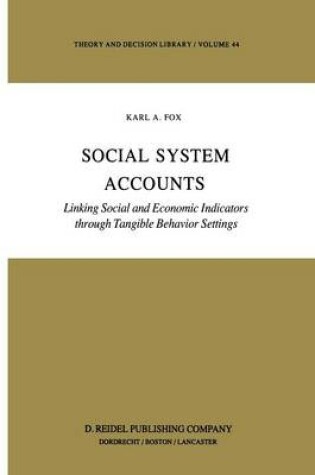 Cover of Social System Accounts