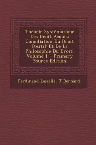 Cover of Theorie Systematique Des Droit Acquis