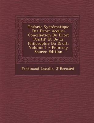 Book cover for Theorie Systematique Des Droit Acquis