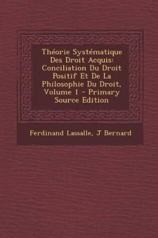 Cover of Theorie Systematique Des Droit Acquis