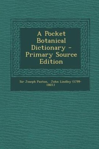 Cover of A Pocket Botanical Dictionary