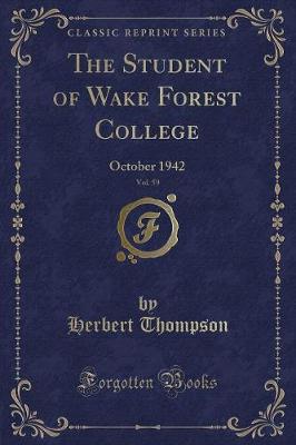 Book cover for The Student of Wake Forest College, Vol. 59