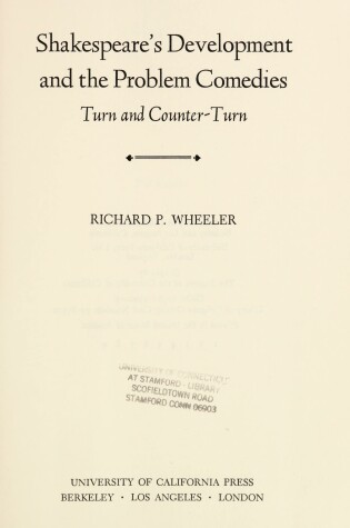 Cover of Shakespeare's Development and the Problem Comedies