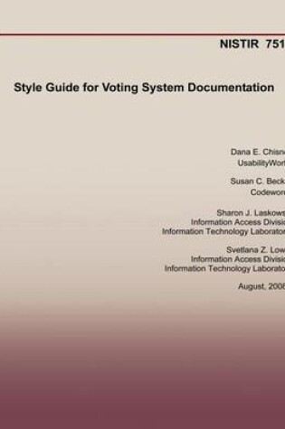 Cover of Style Guide for Voting System Documentation