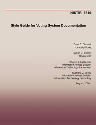 Book cover for Style Guide for Voting System Documentation