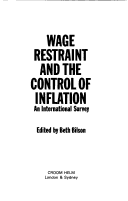 Cover of Wage Restraint and the Control of Inflation