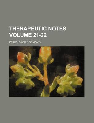 Book cover for Therapeutic Notes Volume 21-22