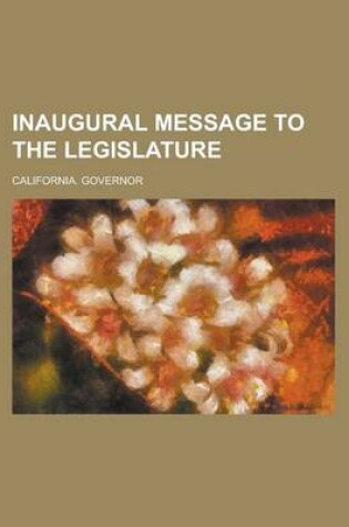 Cover of Inaugural Message to the Legislature