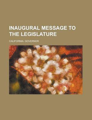 Book cover for Inaugural Message to the Legislature