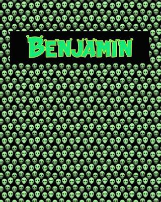 Book cover for 120 Page Handwriting Practice Book with Green Alien Cover Benjamin