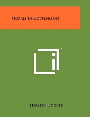 Book cover for Morals in Government