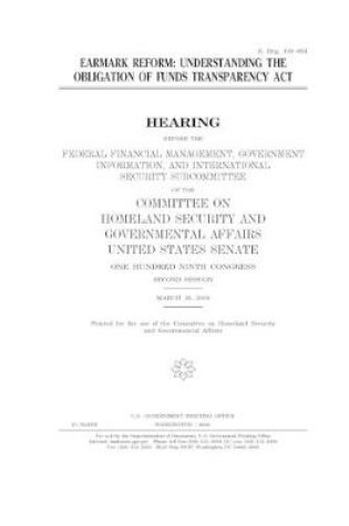 Cover of Earmark reform