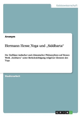 Book cover for Hermann Hesse, Yoga und "Siddharta"