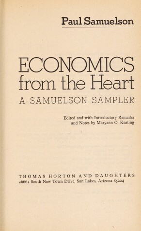 Book cover for Economics from the Heart