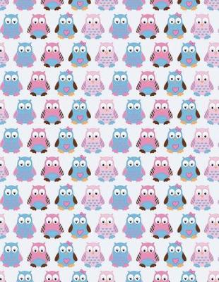 Book cover for Owls Cute Pink Blue Notebook - Blank