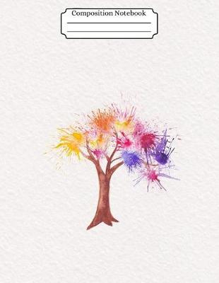 Book cover for Composition Notebook Watercolor Tree Design Vol 10