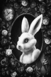 Book cover for Alice in Wonderland Modern Journal - Inwards White Rabbit (Grey)