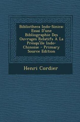 Cover of Bibliotheca Indo-Sinica