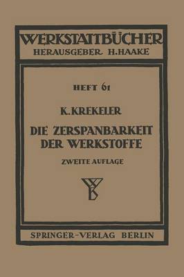 Cover of Die Zerspanbarkeit Der Werkstoffe